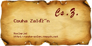 Csuha Zalán névjegykártya